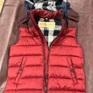 Burberry Brit Red and Black Checkered Vest